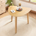 Triangular Wood Table - 35.91' Modern Space-Saving Geometric Side Table for Living Room, Bedroom, Kitchen, Natural Finish for Living Room, Small Space