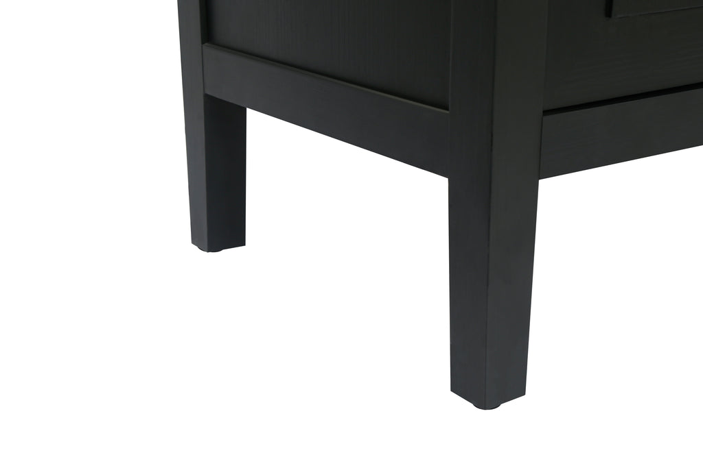 Grosvenor Twill-Panel Four-Door Sideboard, Black and Dark Walnut, 60 in