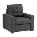 Chair with Pull-out Ottoman Textured Dark gray