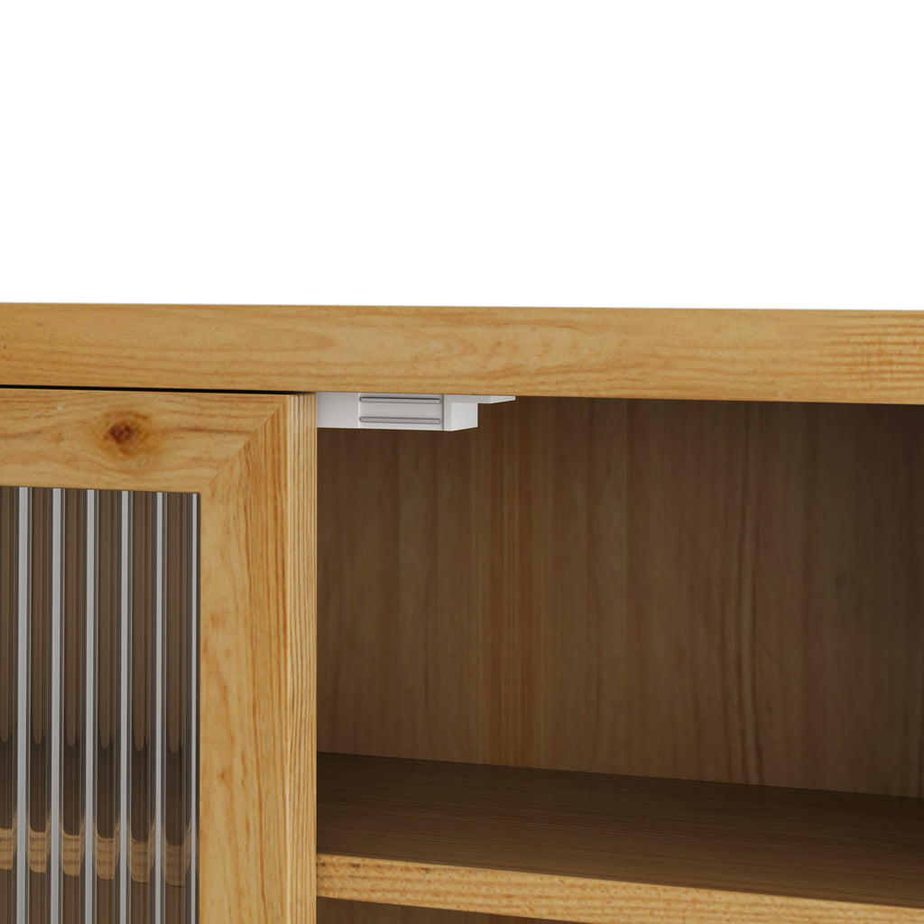 Galatea Glass-Door Wall Cabinet with Towel Rail, Natural, 25 in