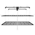 Overhead Double-Layer Garage Storage Rack 4x8 FT for High Ceilings 10-12 FT, Black All-Steel Construction with Lock, Smooth and Silent Operation