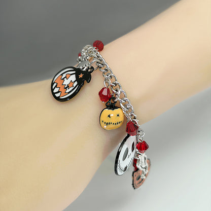 Halloween Bracelet With Pumpkin Skull Ghost Funny Jewelry