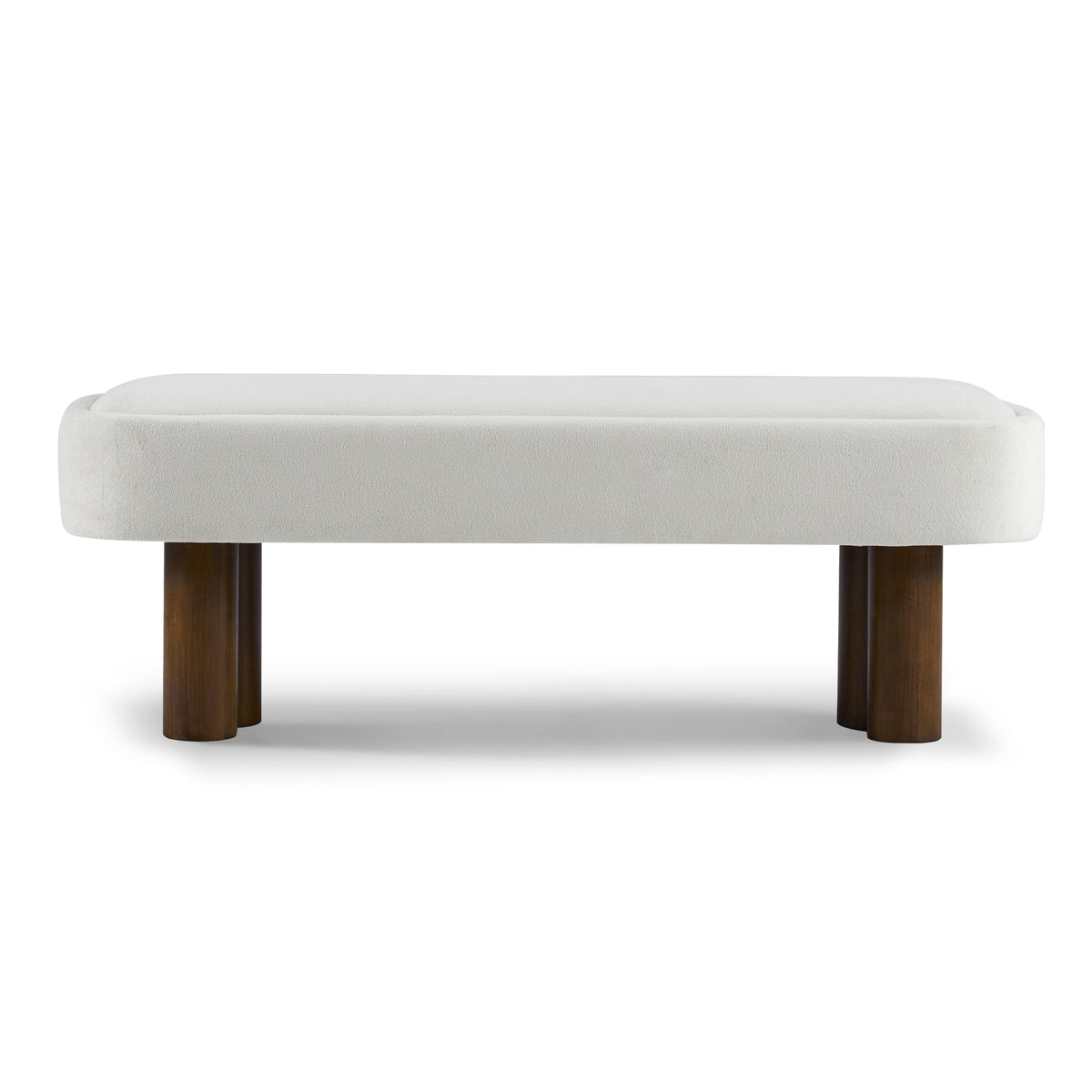 Indoor Beige Fabric Dining Bench with Walnut Color Legs, 51.57'L Upholstered Seating for Kitchen, Dining Room and Living Space,250lbs Capacity