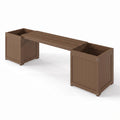 HDPE Outdoor Bench with Flower Boxes ,Brown  Seating and Plant Display Open‑bottom Pot Holder