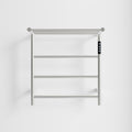 Heated Towel Rack with Top Shelf, 3-Bar Towel Wall MountedWarmer for Bathroom with Intelligent Touch Screen Timer, 304 Stainless Steel Polished, Plug-in/Hard-Wired