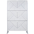 Outdoor & Indoor Privacy Screen Metal Privacy Screen 76' H×48' W, Freestanding Decorative Privacy Screen for Deck Balcony Patio, Privacy Fence Panels for Outside Lawn Garden PS101 WHITE