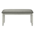 Transitional Style Grey Upholstered Bench with Solid Wood Legs, 41' Rectangular for Kitchen, Dining Room, Entryway, or Bedroom