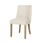 Classic Fabric Dining Chair Beige Upholstery 25x20x35 Inches - Eloy Royal