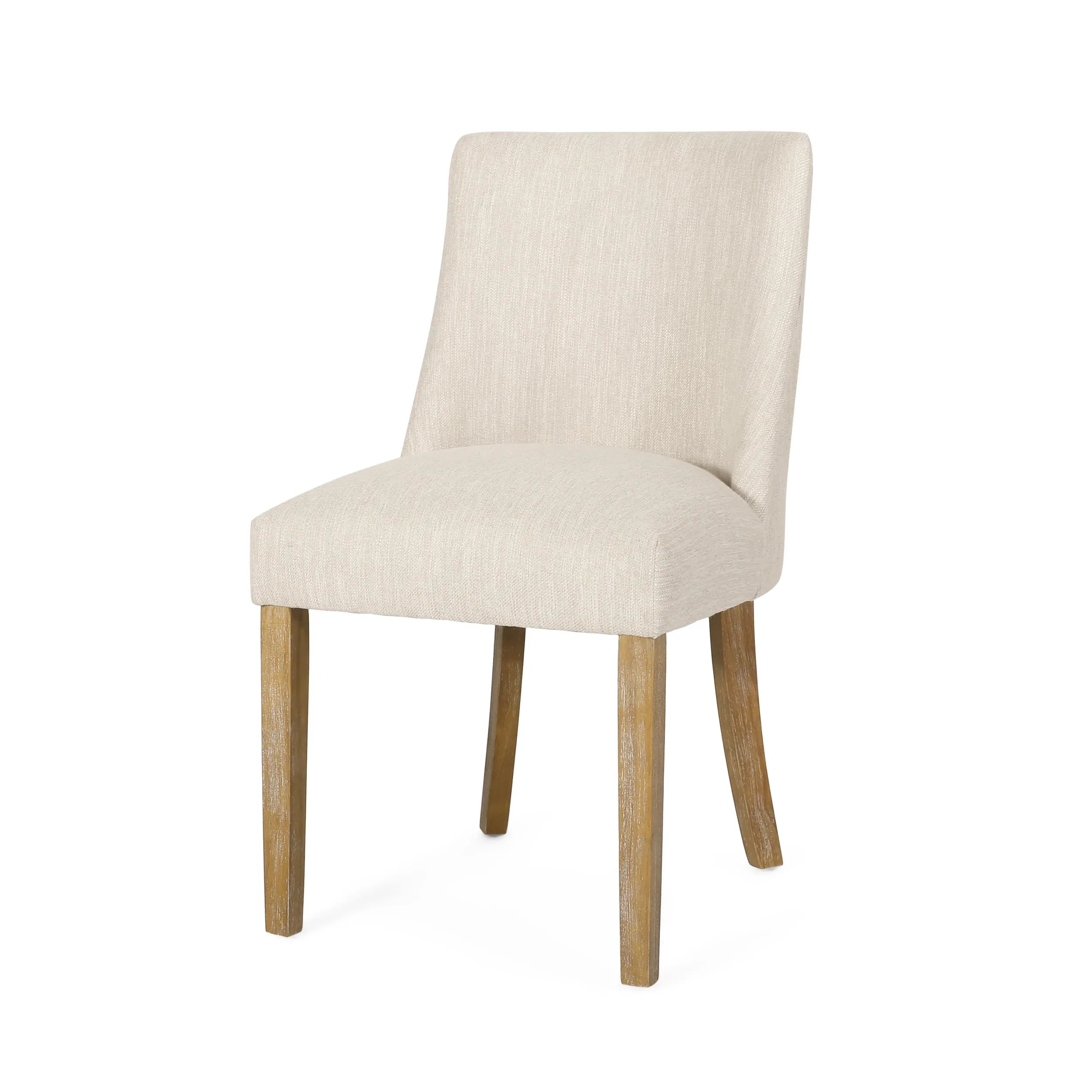 Classic Fabric Dining Chair Beige Upholstery 25x20x35 Inches - Eloy Royal