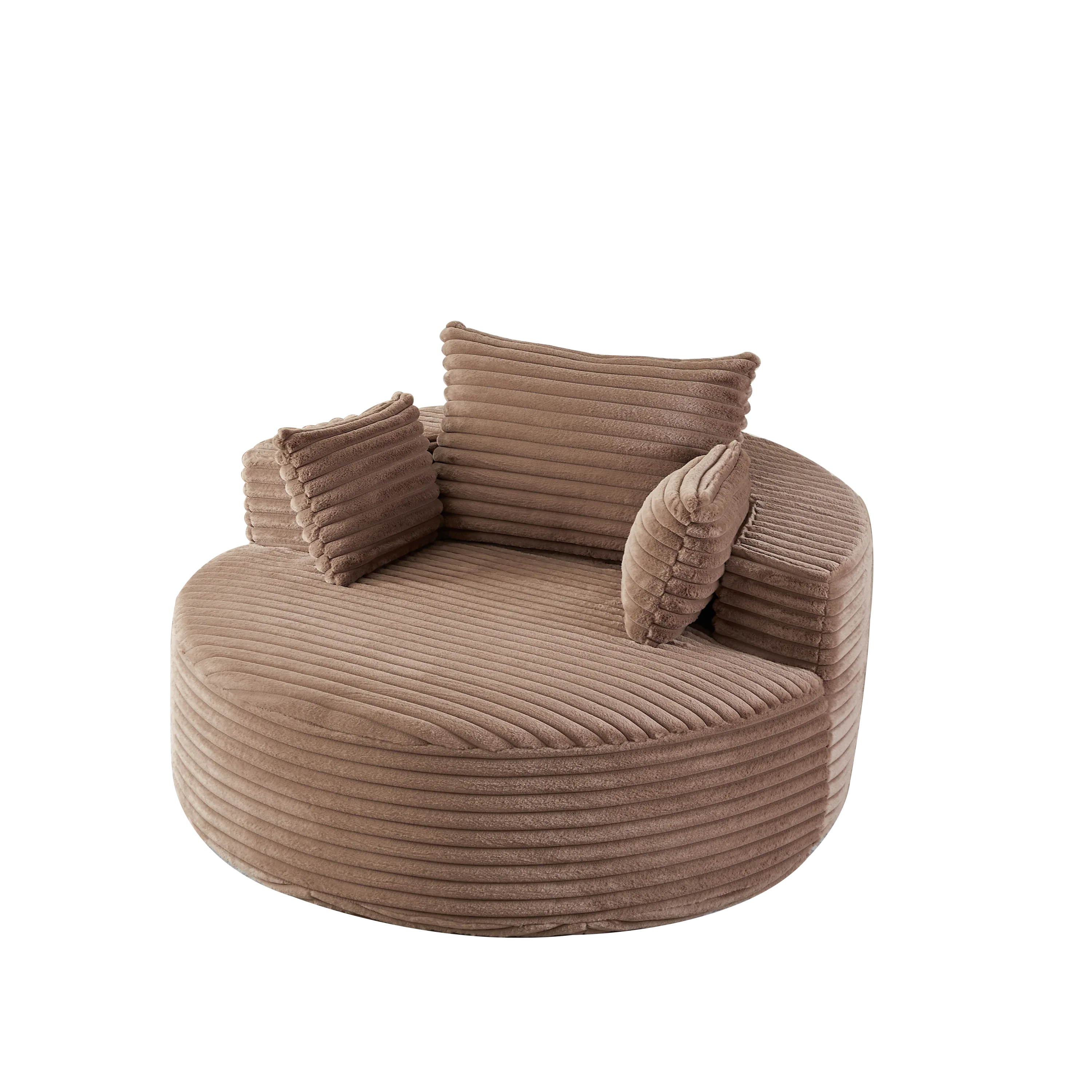 55'L Corduroy Sponge single sofa,No Assembly Required,Fluffy Modern Sleeper Chair for Living room, Bedroom, Lounge and Projection Room(Not a swivel chair.) - Eloy Royal