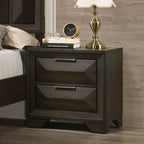 Transitional Style 1pc Nightstand Metal Handles Bracket Legs Centre Metal Handles English Dovetail Drawers Espresso Finish Bedroom Furniture
