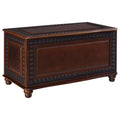 Ornate Deep Tobacco Flip Open Storage Cedar Chest in Wood with Cedar Lining