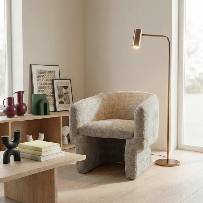 Wichita Light Brown Chenille Lounge Chair