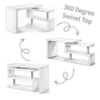 Modern 47'L Swivel Top Desk-Walnut - Eloy Royal