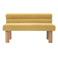 Upholstered Dining Bench, End of Bed, Entryway Bench, Ottoman for Dining Room, Bedroom, Living Room, Rubber Wood Leg 300 LBS Support, Yellow