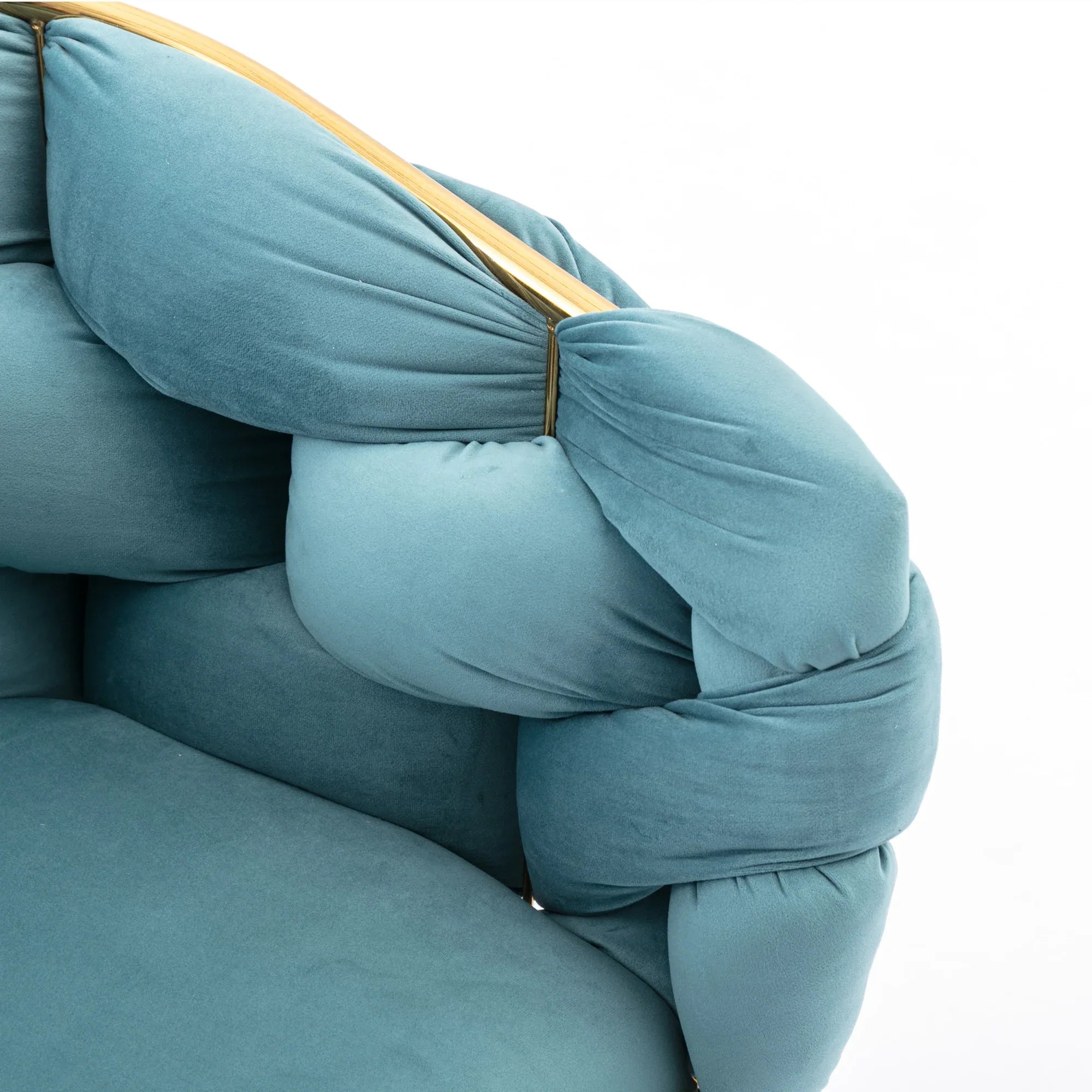 Luxury Modern Simple Leisure Velvet Single Sofa Chair Bedroom Lazy Person Household Dresser Stool Manicure Table Back Chair Blue - Eloy Royal