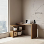 Modern 47'L Swivel Top Desk-Walnut - Eloy Royal