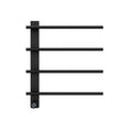 Black Heated Towel Rack for Bathroom,Wall Mounted with Intelligent Touch Screen Timer, 4-Bar Towel Warmer, 304 Stainless Steel Polished, Plug-in/Hard-Wired