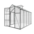 Gain Height Windproof Aluminum Greenhouse 6x10 FT Polycarbonate with Raised Base and Anchor, Black Aluminum Alloy Frame, All-Season Outdoor Garden Structure