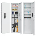 53' Passwod Touch Panel In-Wall Safe,Hidden Wall Gun Safe for Rifles with Adjustable Shelves,Assembled Storage Multifunctional Wall Safe for Firearm and Valuables (White-Digital)