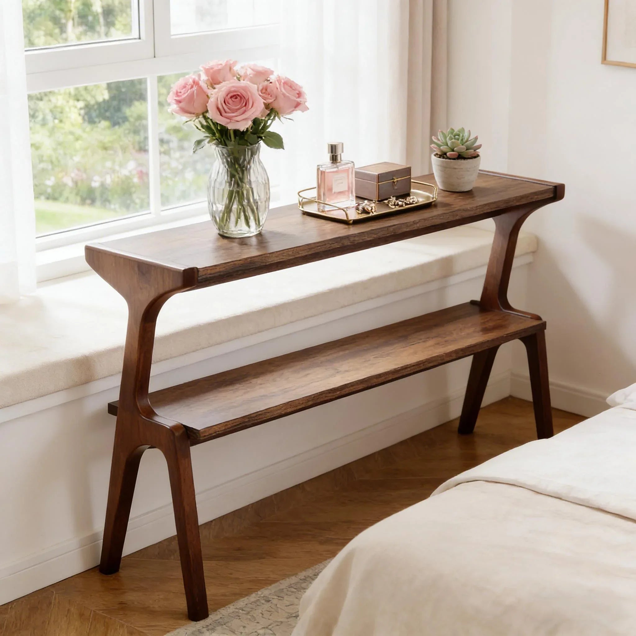 Storage Hall Table,Compact End Table,Wood Sofa Side Table - Eloy Royal