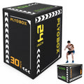 3-in-1 Foam Plyometric Jump Box, 20/24/30 Inch Adjustable Height, Non-Slip Soft Plyo Box for HIIT, Crossfit & Home Gym Training