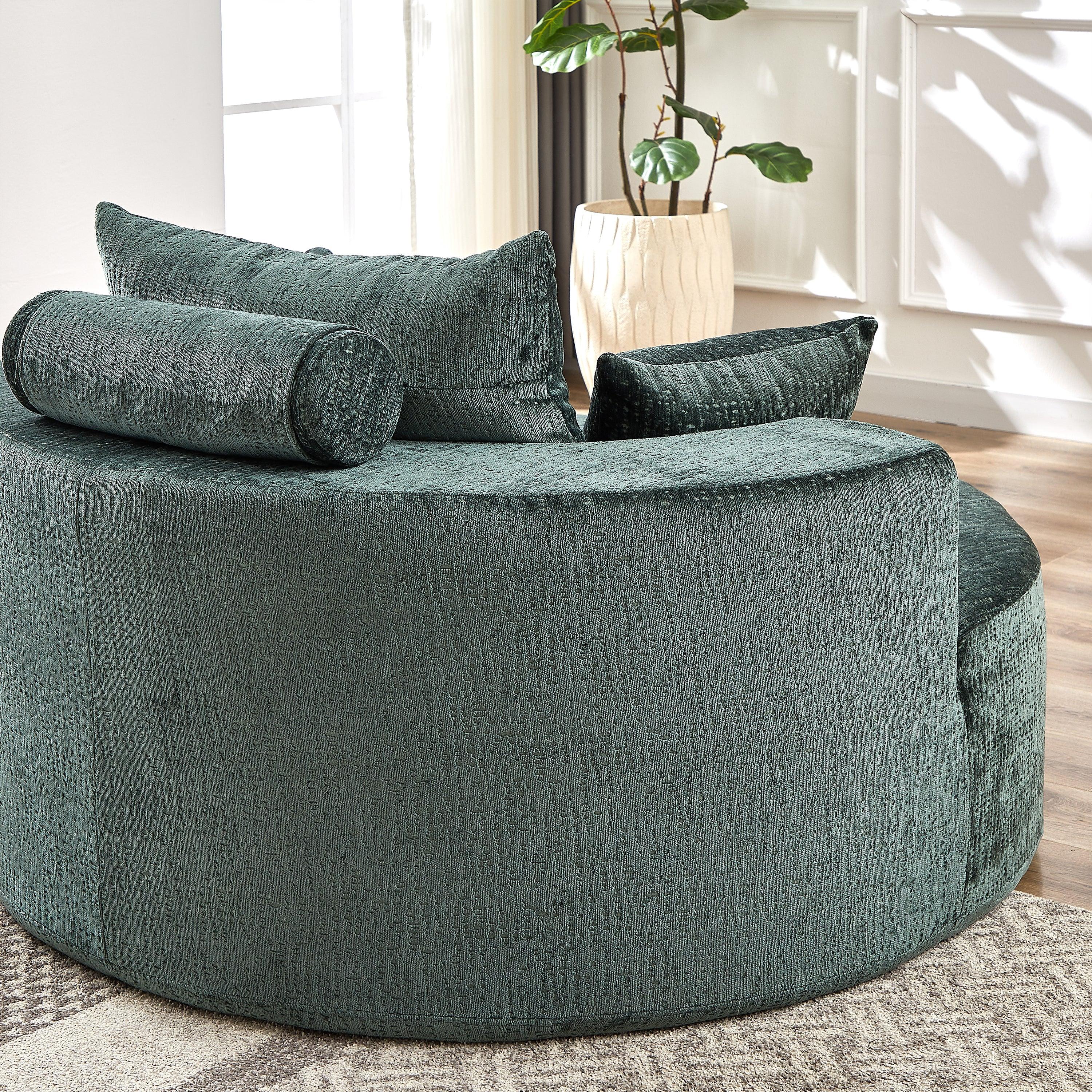 55'L Chenille Sponge single sofa,No Assembly Required,Fluffy Modern Sleeper Chair for Living room, Bedroom, Lounge and Projection Room(Not a swivel chair.) - Eloy Royal