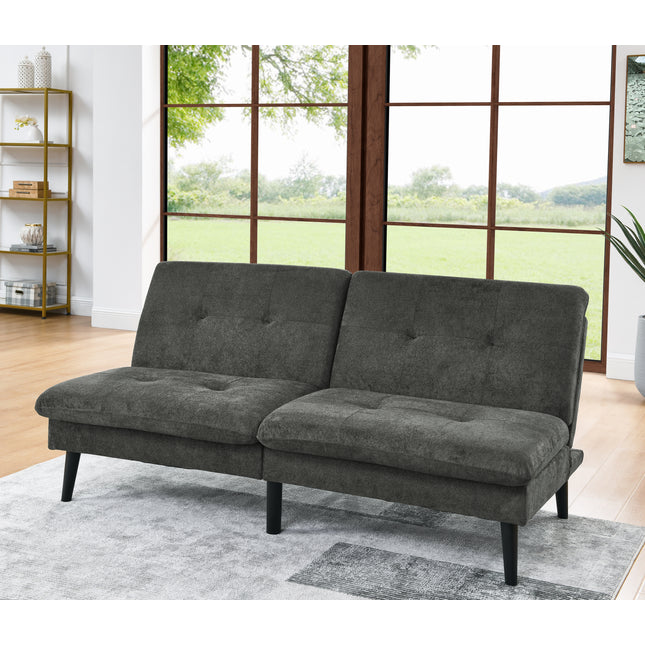 Polyester Blend Easy Convert Futon with Tufted Back and Seat