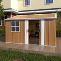 12x10 FT Heavy-Duty Metal Storage Shed with Windows, Lockable Door & Ventilation - Weatherproof Outdoor Garden Shed for Backyard, Lawn, and Tool Organization,without Floor