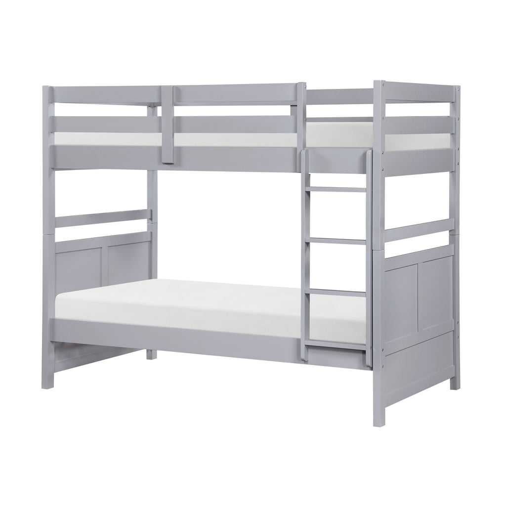 Bed Twin Twin/Twin Bunk Youth Engineered Wood Modern Gray