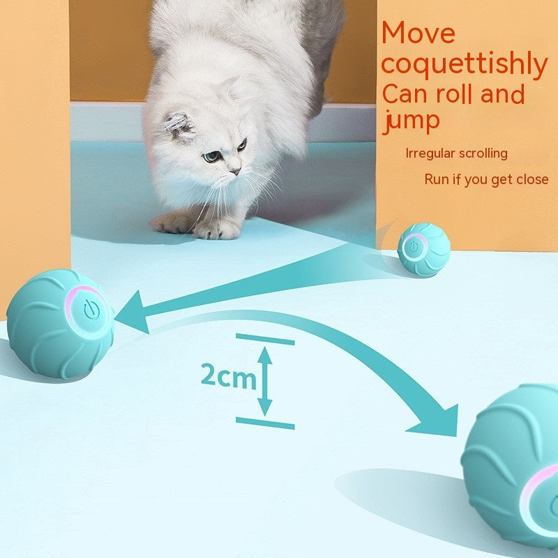 Smart Cat Toys Rolling Ball Pet Cat Owner Interactive Pets Toys Automatic Bouncing Ball USB Self Hi Teasing Kittens Jumping Ball - Eloy Royal