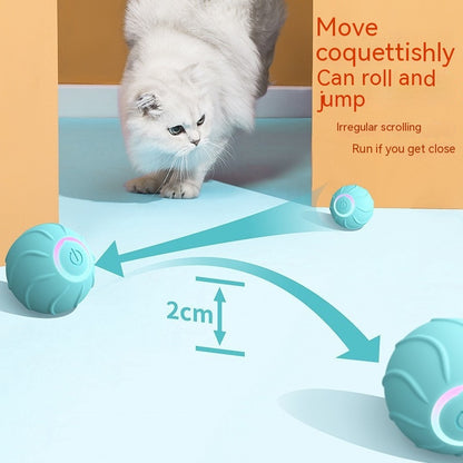 Smart Cat Toys Rolling Ball Pet Cat Owner Interactive Pets Toys Automatic Bouncing Ball USB Self Hi Teasing Kittens Jumping Ball - Eloy Royal