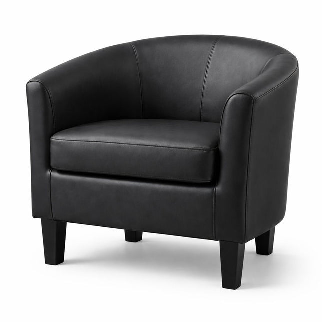 Faux Leather Accent Chair Black