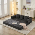Comfy Convertible Folding Mattress Couch, Floor Sofa Bed, Chenille Floor Sofa with Armrest, Floor Sofa Lounge Couch for Living Room Bedroom Lounge Studio-Black
