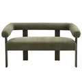 Round armrest loveseat(Green+Brown)