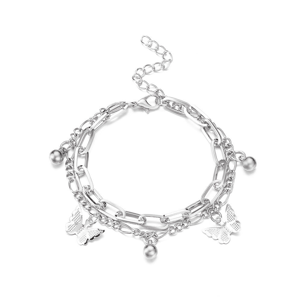 Women's Double-layer Butterfly Beach Anklet