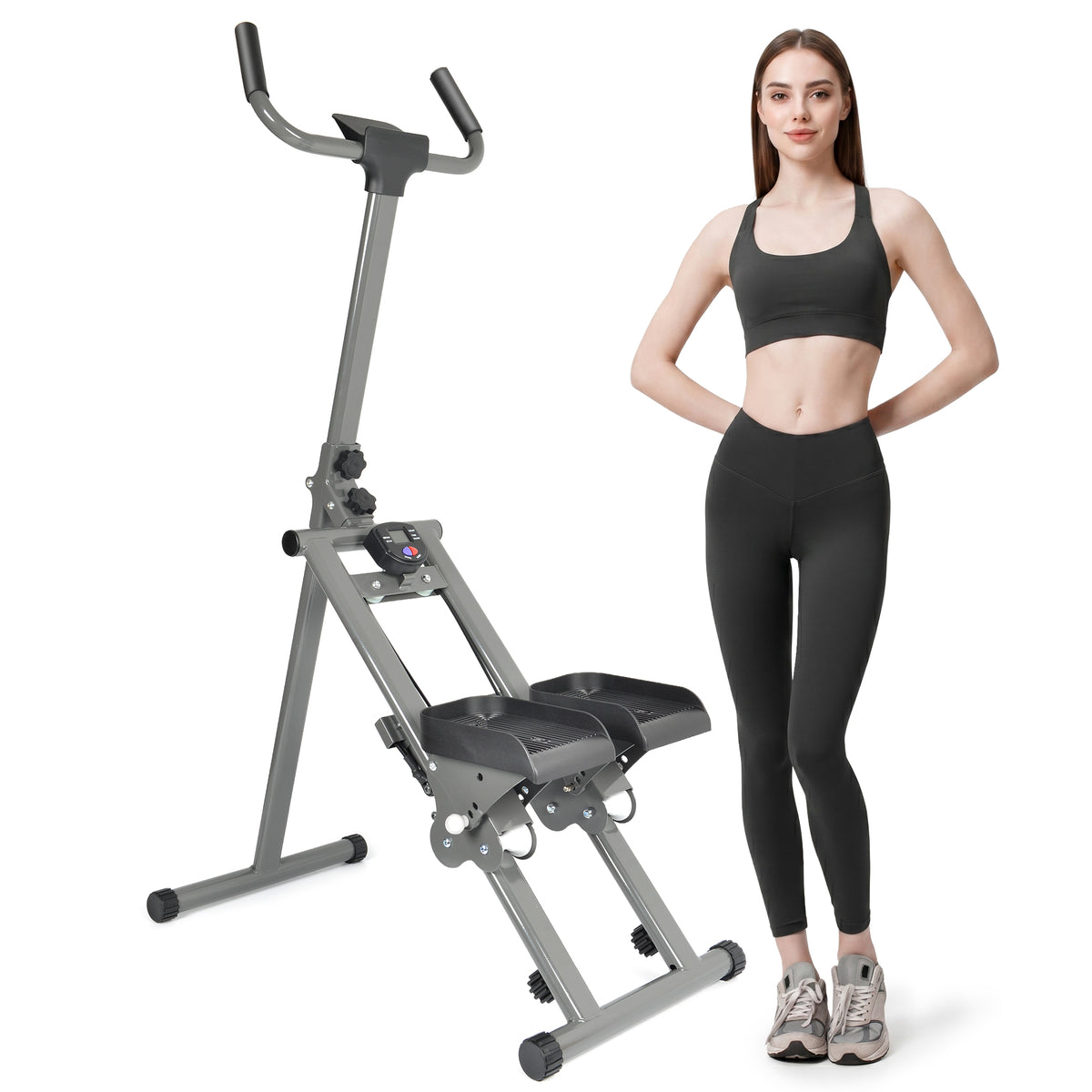 Stair Stepper Machine, Vertical Climber Exercise Equipment with LCD Display, Compact Cardio Step Trainer for Full-Body Home Workouts