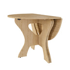 43 in Folding Dining Table for Small Spaces, MDF Table with Wild Oak Veneer, Space Saving Foldable Kitchen Table for Indoor and Outdoor Use - Eloy Royal