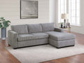 L-Shaped Sectional Sofa 2pc Square Arms Plastic Legs right Arm Chaise Left Arm Sofa Light Gray Finish Primary Living Room