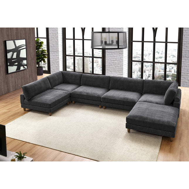 Large Seating Corduroy Modular Sectional
