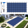 Inground Pool Safety Covers, Rectangular Winter Pool Cover for Swimming Pools, High Strength Mesh PP, Included Installation Tools,Blue, Fit 20x40ft Pools