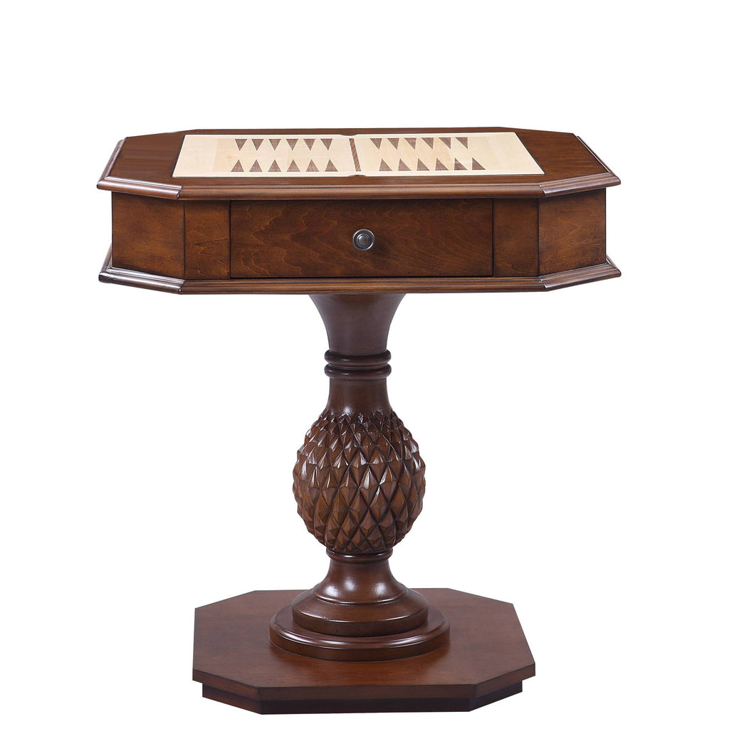 Bishop II Cherry Finish Game Table (Game Board reversible, Chess Figure does not include)