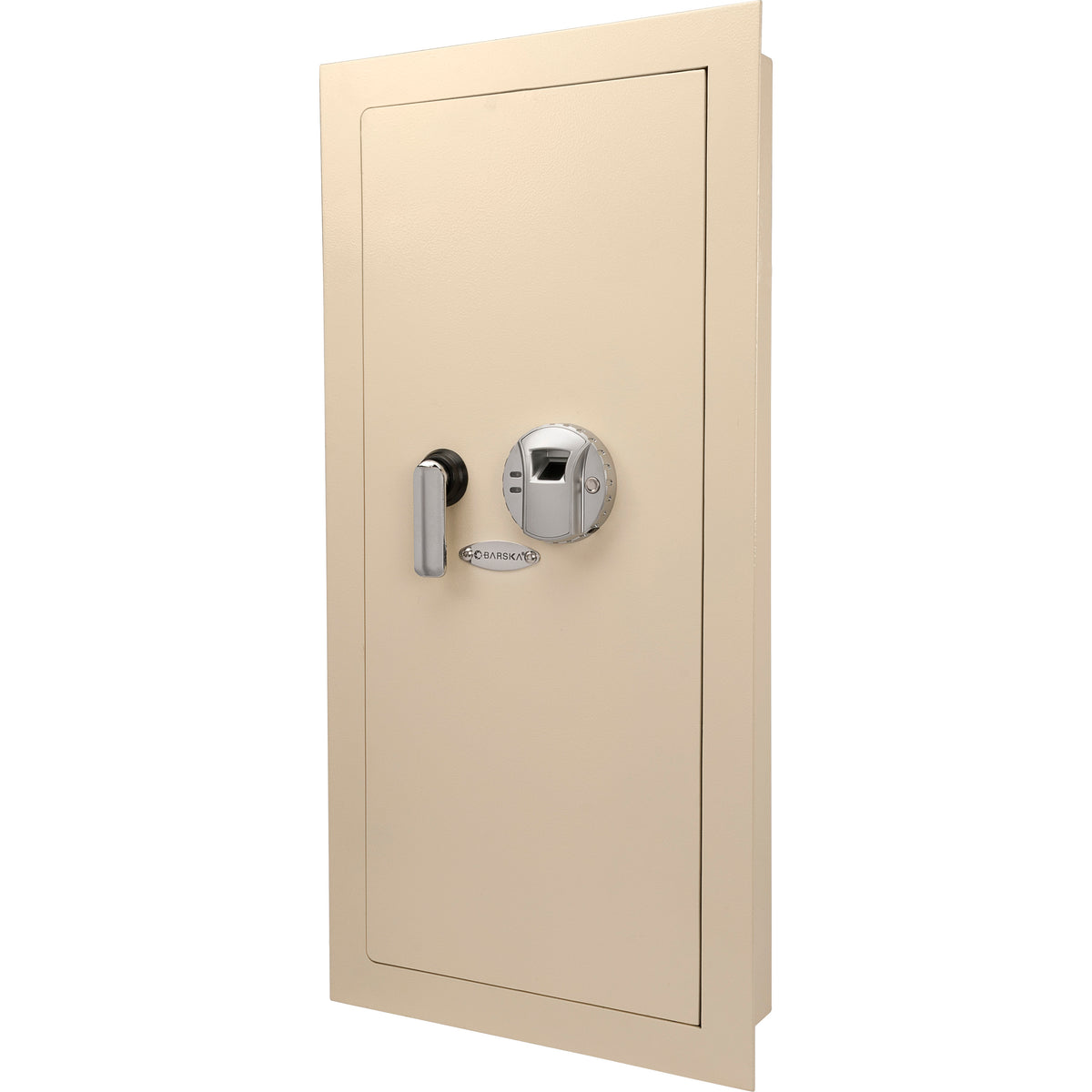 Biometric Wall Safe with 120-Fingerprint Module, Beige Steel, 0.82 Cubic Ft