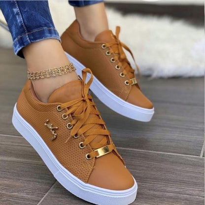 Women Flat Sneakers Breathable Lace-up Shoes For Girls - Eloy Royal