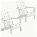 Adirondack Chairs Set of 2, Plastic Adirondack Chair, Adirondack Chairs, HDPE Adirondack Chair, Folding Adirondack Chairs, Outdoor Chairs with Cup Holder for Lawn Patio Deck Fire Pit -White