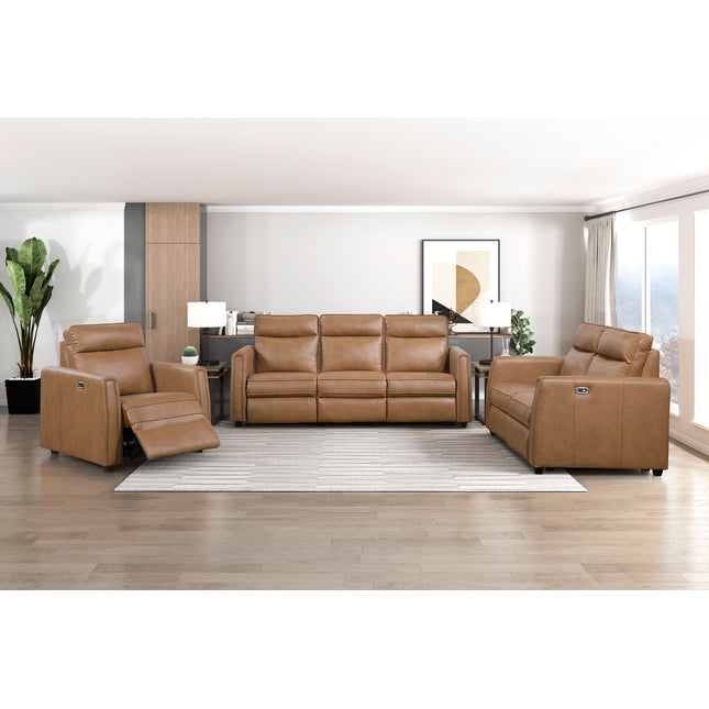 Modern Brown Power Recliner Sofa Set 3pc Sofa Loveseat Chair USB Ports Zero Wall Reclining Design Faux Leather Upholstery Furniture