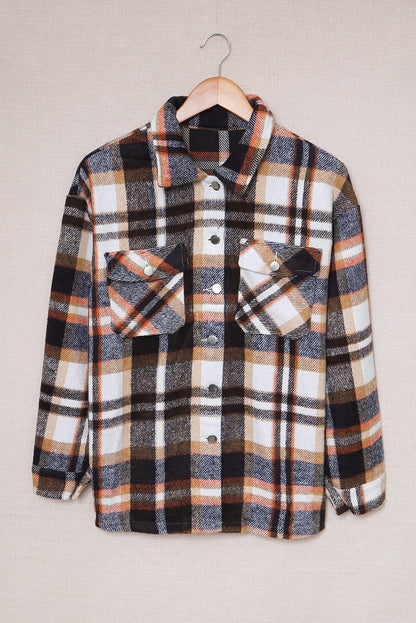 Multicolor Plaid Casual Button Up Flannel Shacket - Eloy Royal