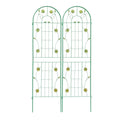 2 Pack Metal Garden Trellis 71' x 19.7' Rustproof Trellis for Climbing Plants Outdoor Flower Support Green