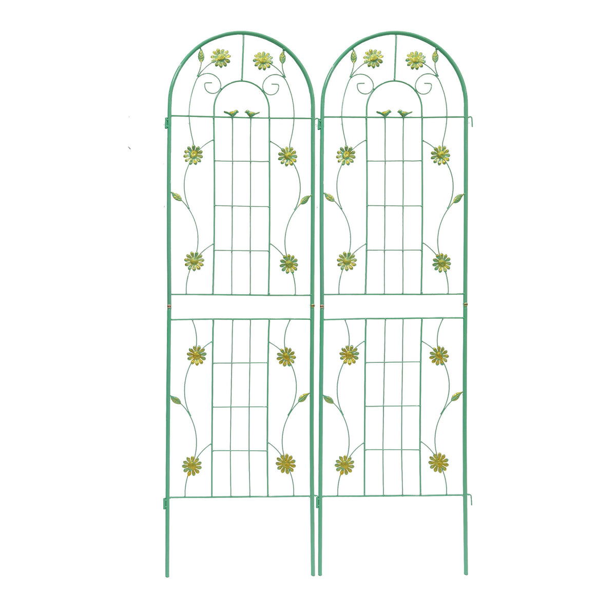 2 Pack Metal Garden Trellis 71' x 19.7' Rustproof Trellis for Climbing Plants Outdoor Flower Support Green