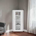 Cover Modern Corner Display Cabinet with Glass Door and Shelves
